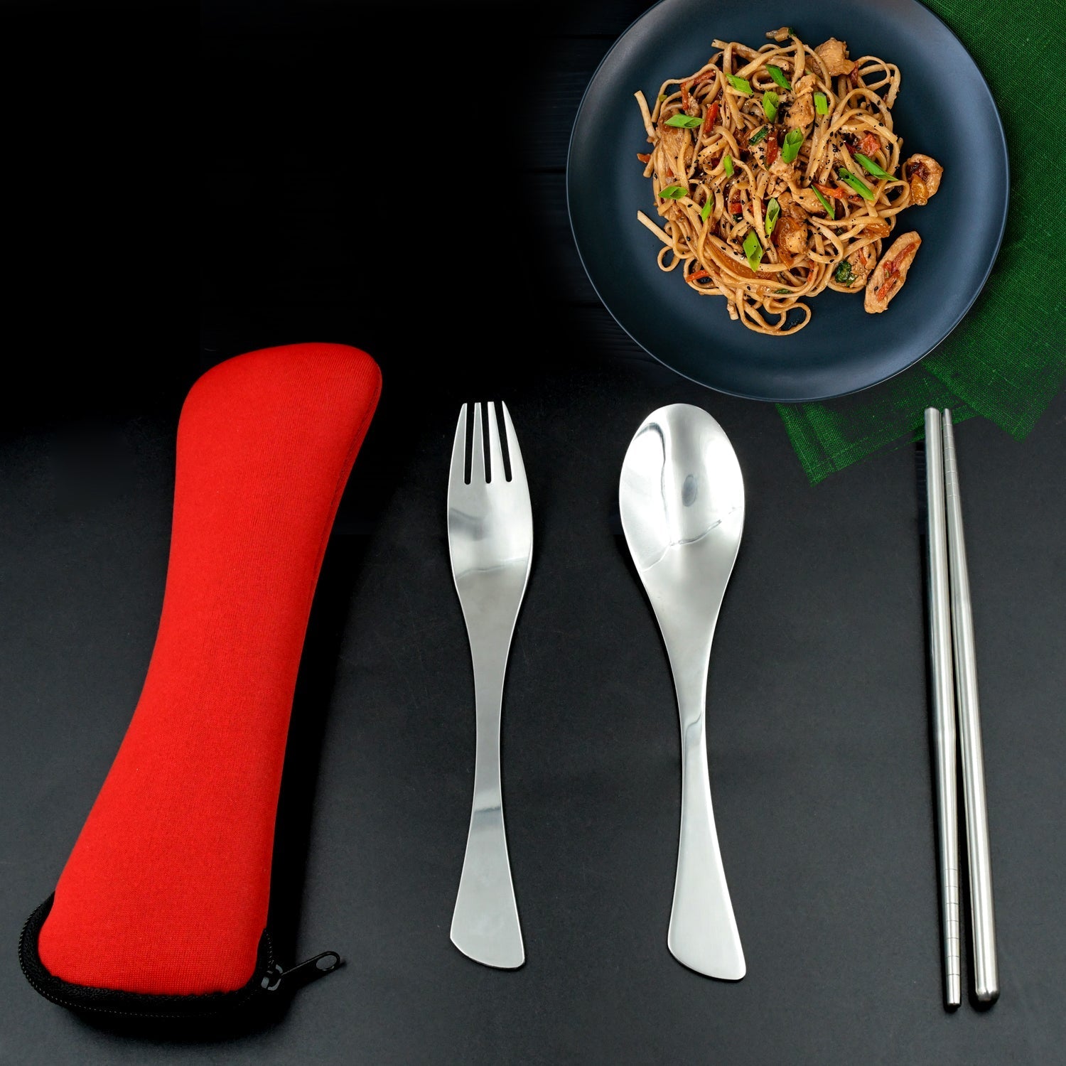 Picnic Dinner Spoon Fork Chopsticks Cutlery Tablewares Set Traveling Spoon Set High Quality Cutlery Set (4 PC / 1 Set ) Picnic Dinner Spoon Fork Chopsticks Cutlery Tablewares Set Traveling Spoon Set High Quality Cutlery Set (4 PC / 1 Set )